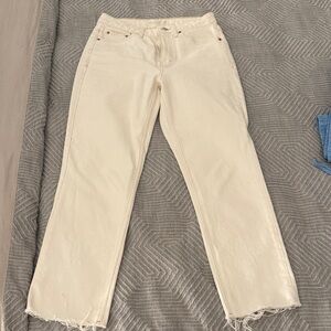 Topshop Straight Frayed Jeans